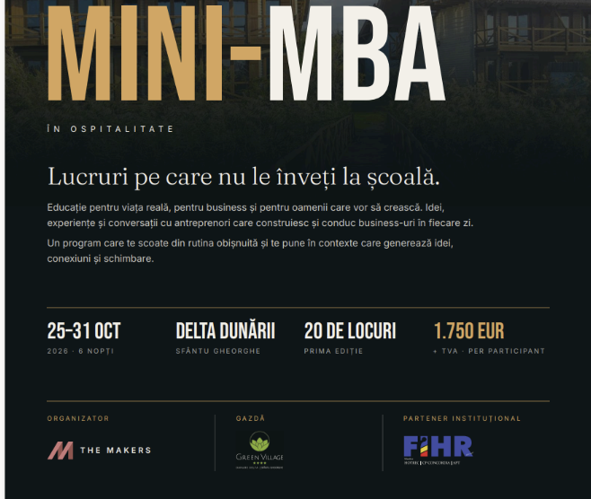 FIHR susține programul Mini MBA în ospitalitate
